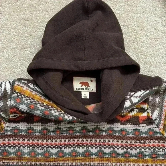 Dakota Grizzly Men’s Pullover Hoodie Sweatshirt Size Medium Hood Polyester Brown - Picture 10 of 16